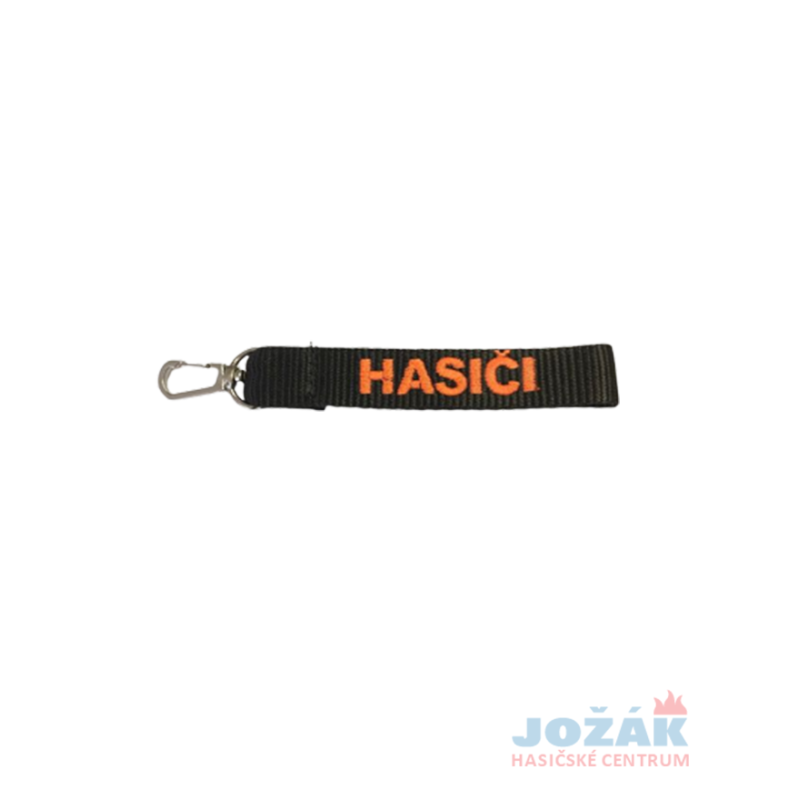 Jožák - Klíčenka černá s výšivkou HASIČI + karabina