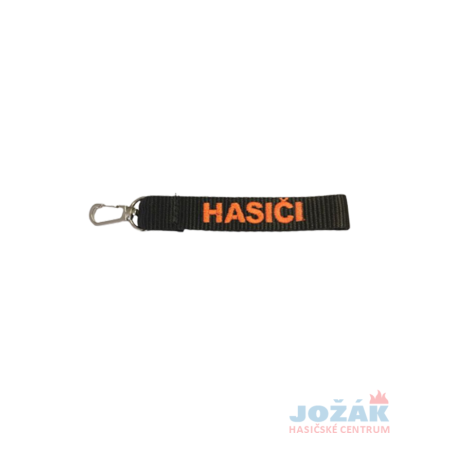 Jožák - Klíčenka černá s výšivkou HASIČI + karabina