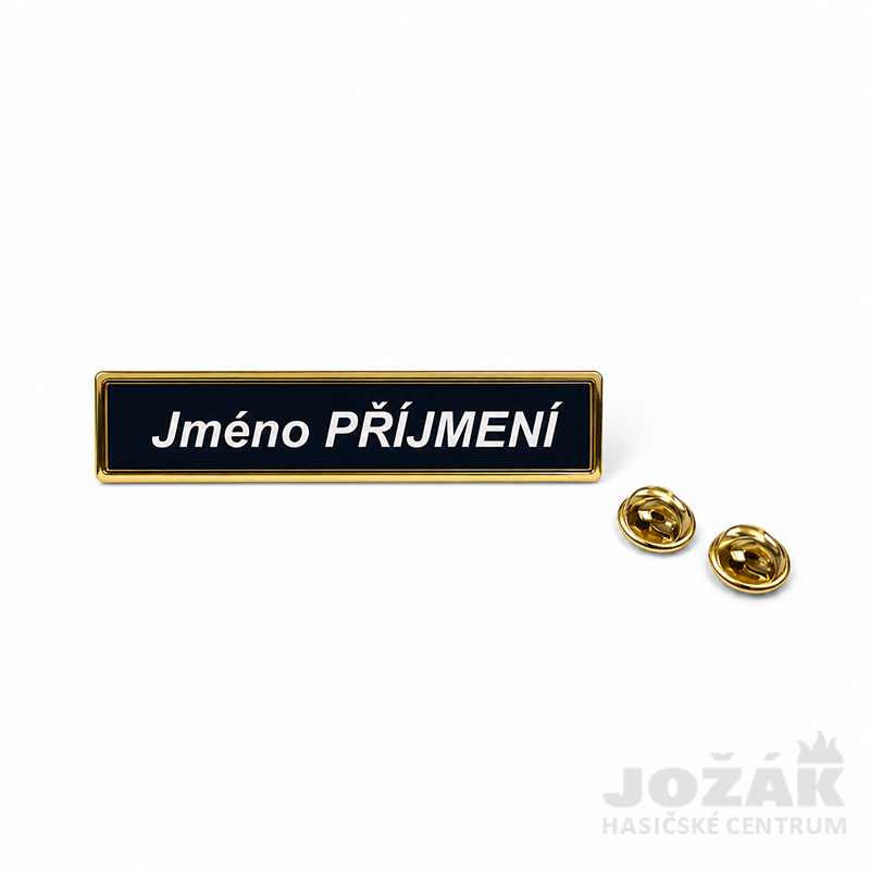 Jožák - kovová jmenovka na hasičské uniformy